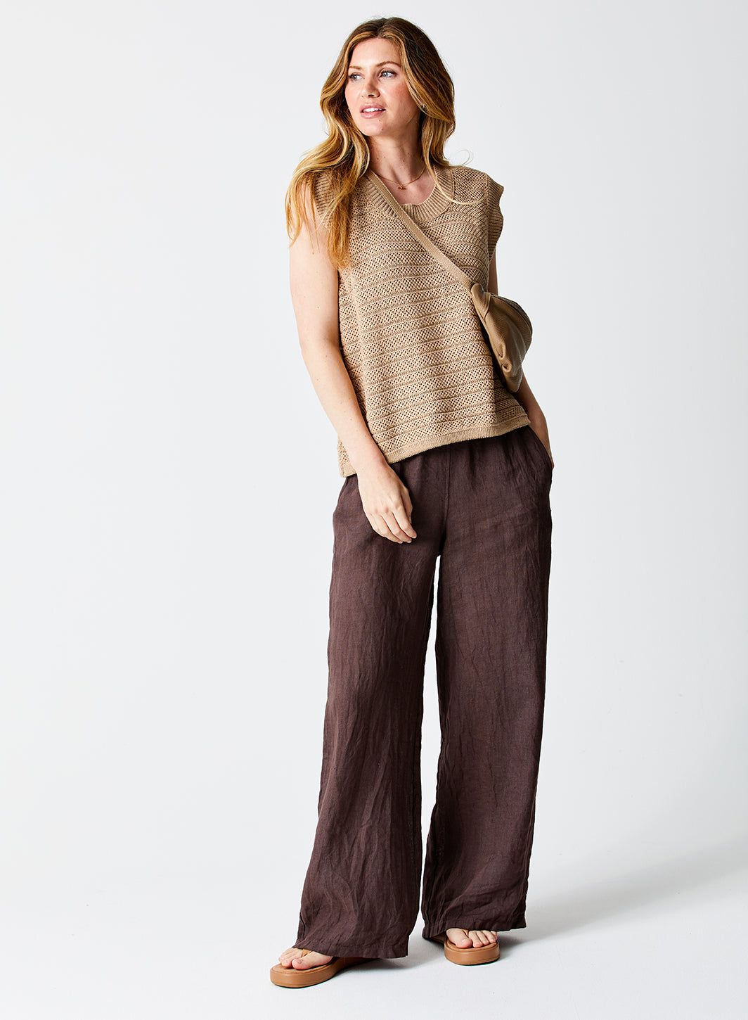 Sultan Wide Leg Linen Pants