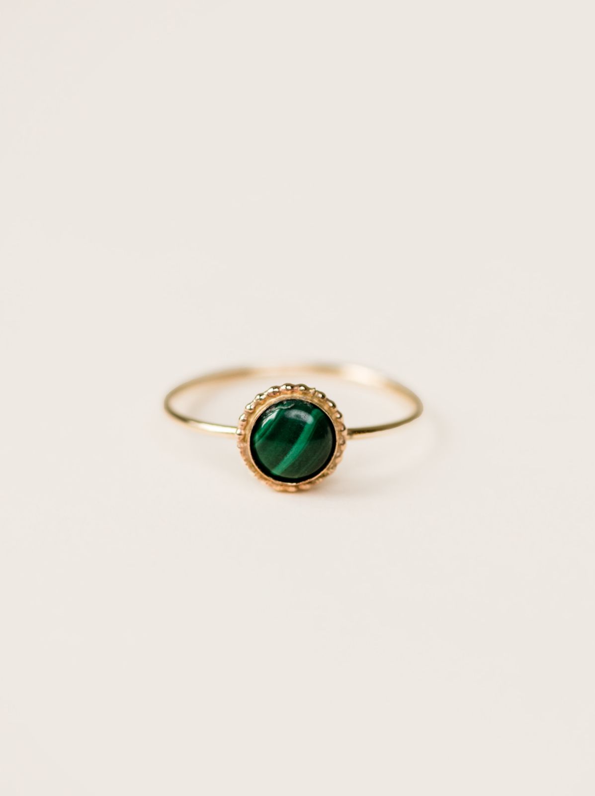 Malachite Halo Ring