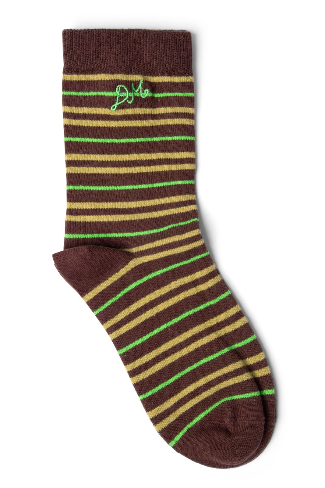 Multi Stripe Socks-Choc & Lime