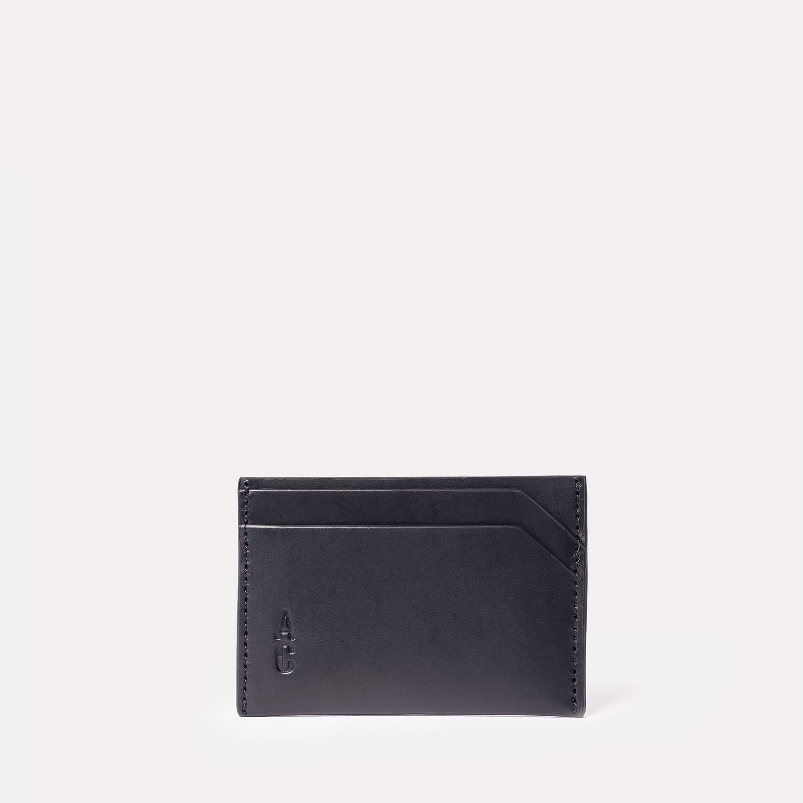 Pete Leather Card Holder in Black