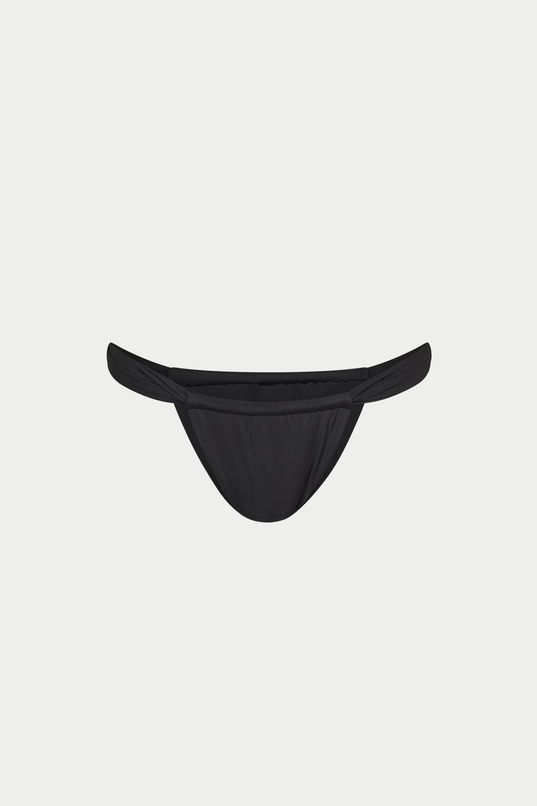 RUCHED BIKINI BOTTOMS - BLACK