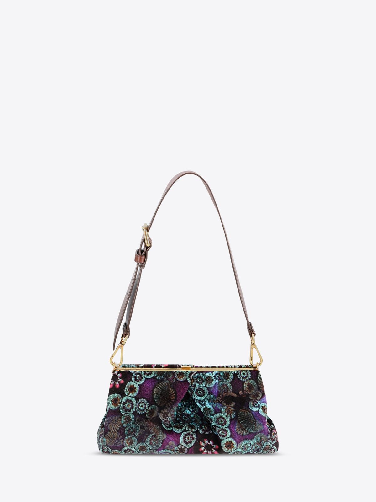 Pleated velvet clutch
