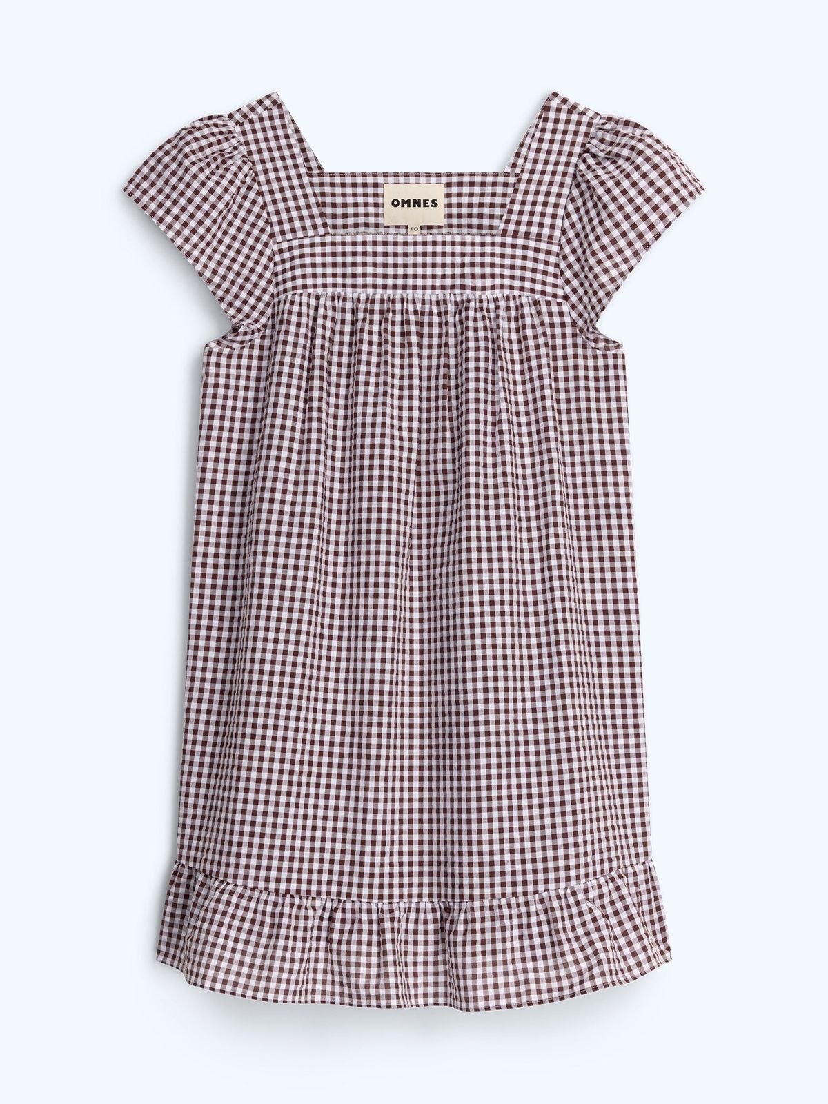 Delphine Dress In Choclate/cream Gingham
