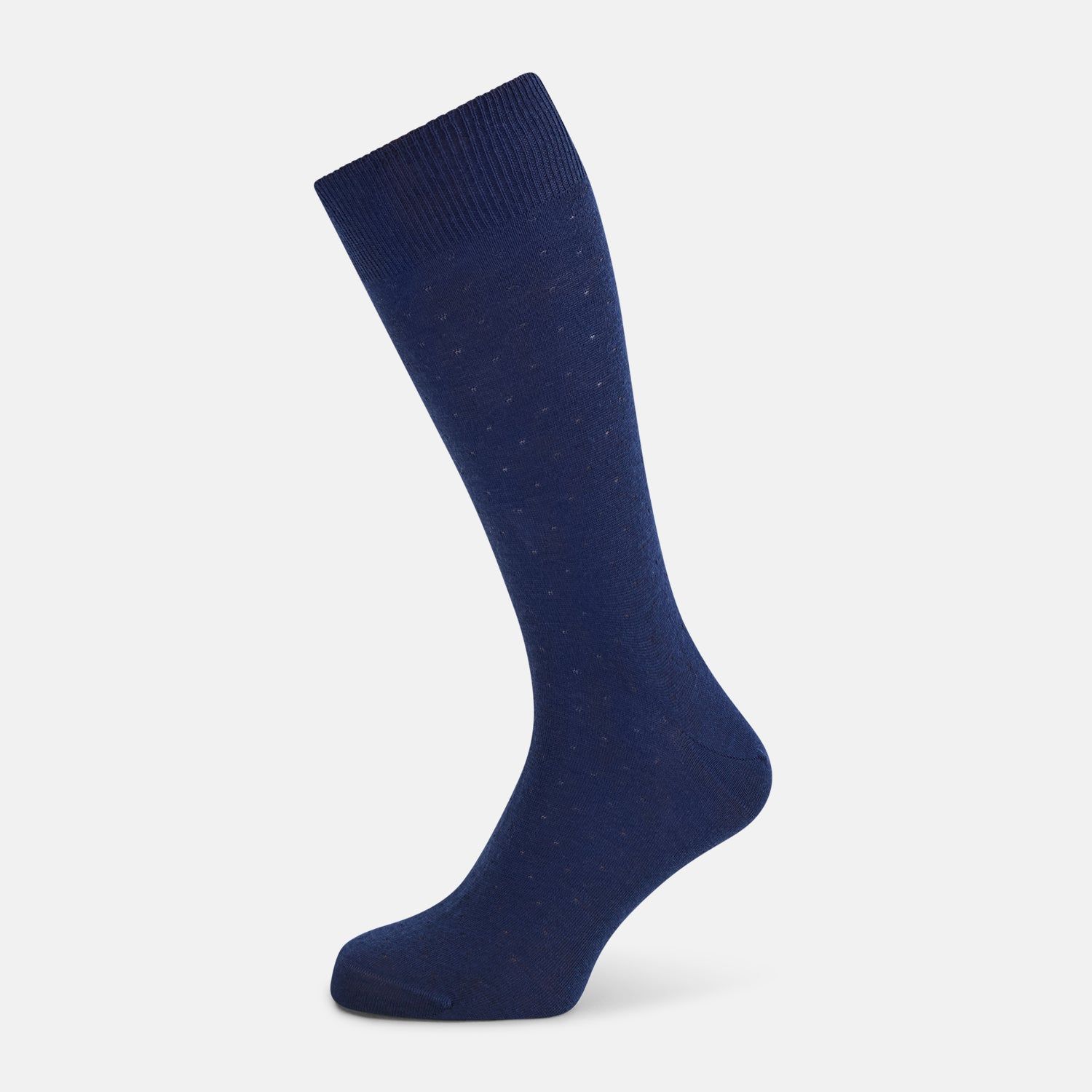 Avio Blue Dotted Wool Mid-length Socks