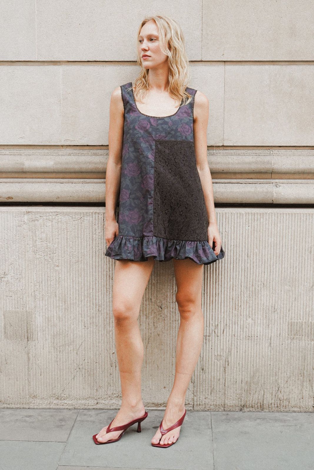 Kacey Mini Dress - Shadow Rose Floral Print