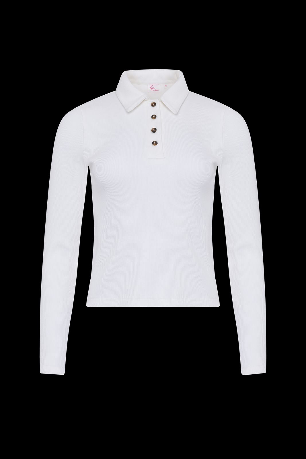 The Kōr Ribbed Knit Organic Cotton Polo in White