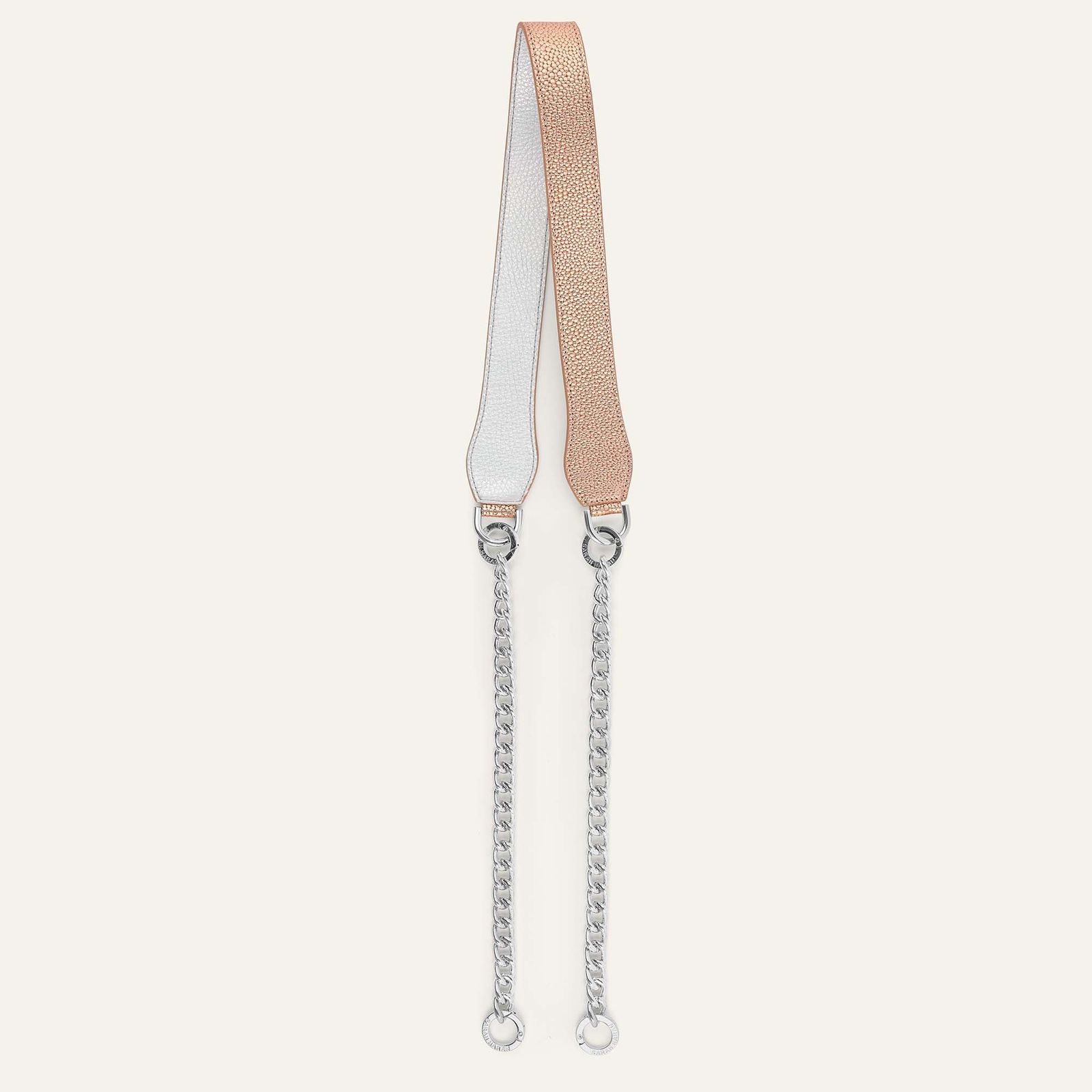 Gemini Strap | Blush Rose Soft Metallic Silver with Silver hardware