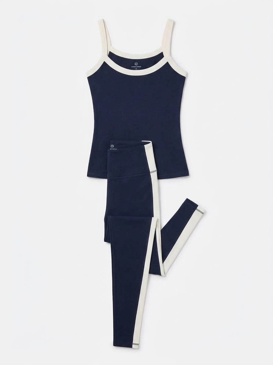 Womens Contrast Strap Active Vest In Navy