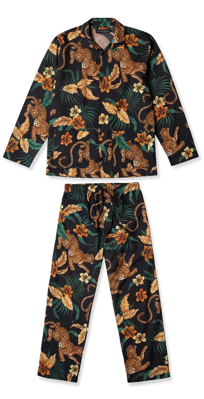Men’s Pocket Pyjama Set Soleia Print Black/yellow