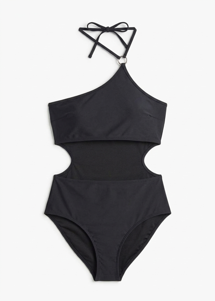 Coperni One Shoulder Swimsuit - Black