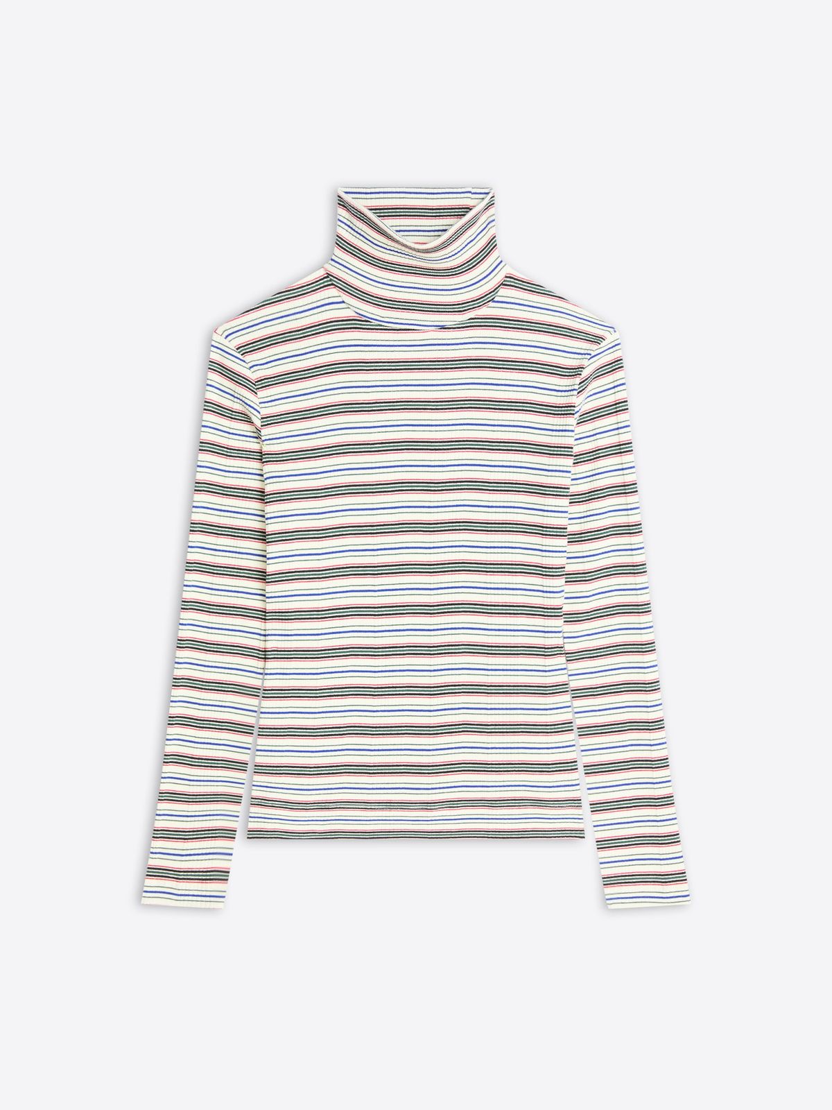 Ribbed cotton turtleneck tee