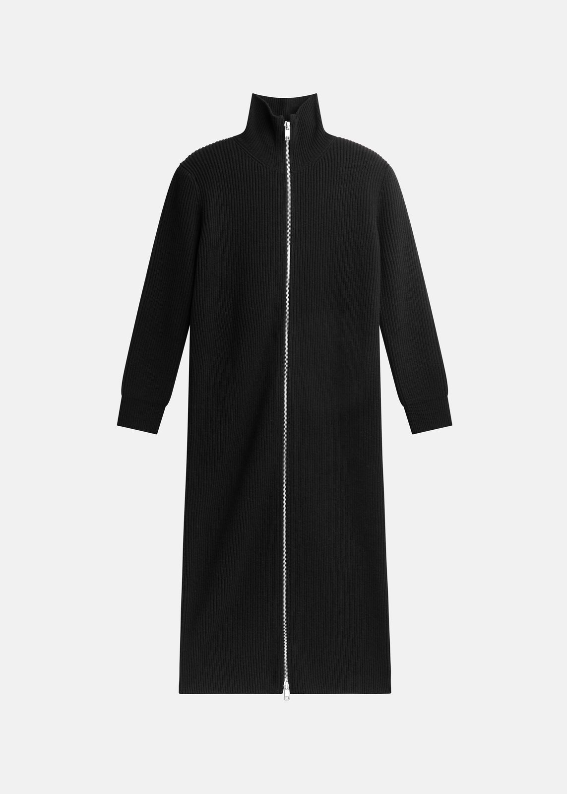Nolia Knit Long Cardigan Dress - Black