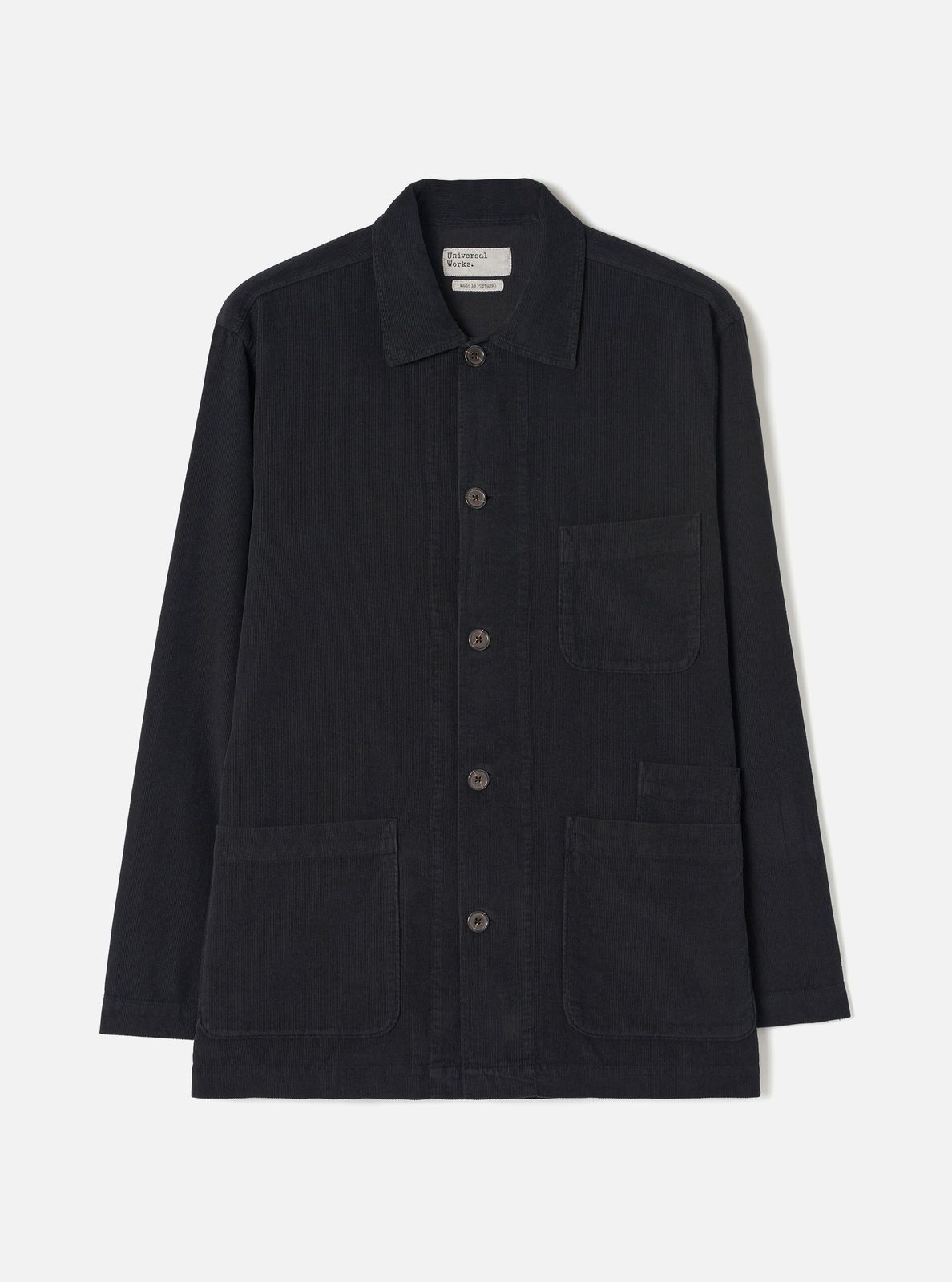 Black Fine Cord Bakers Overshirt