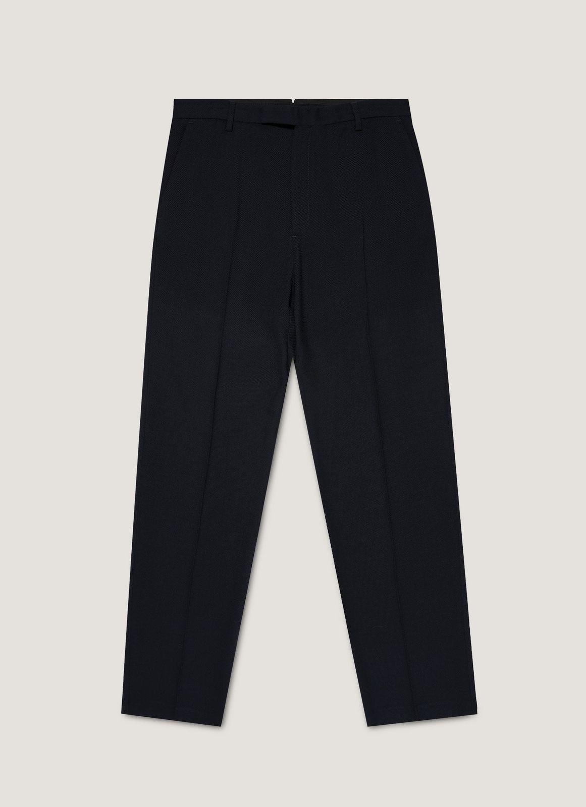 Men's Textured Wool Trouser in Navy