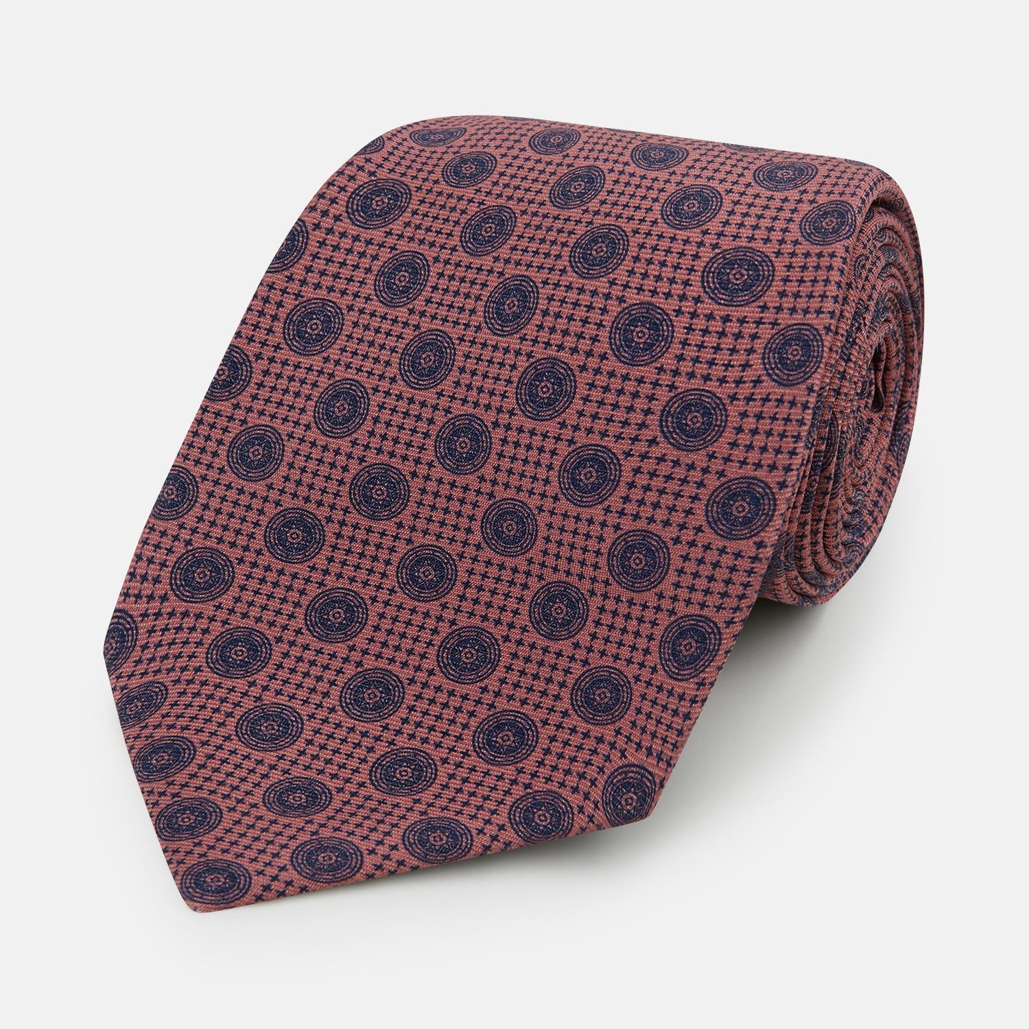 Antique Pink Medallion Silk Tie