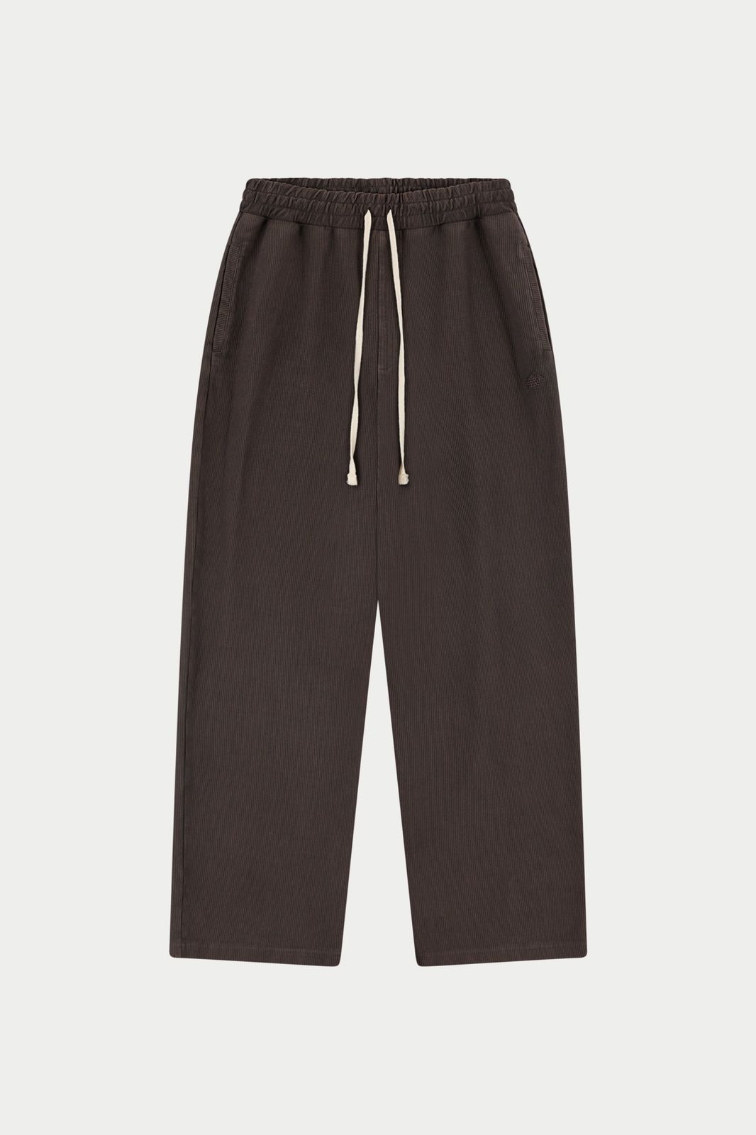 HEAVYWEIGHT WASHED RIBBED JERSEY JOGGERS - BROWN