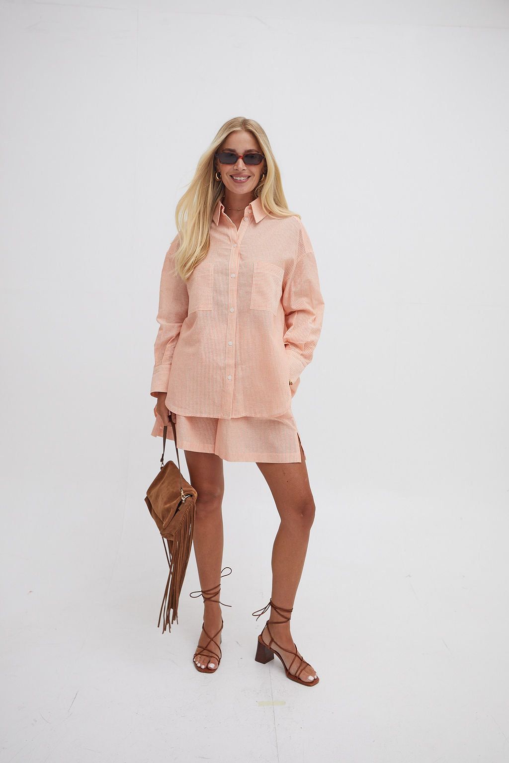 Heidi Orange Stripe Shirt