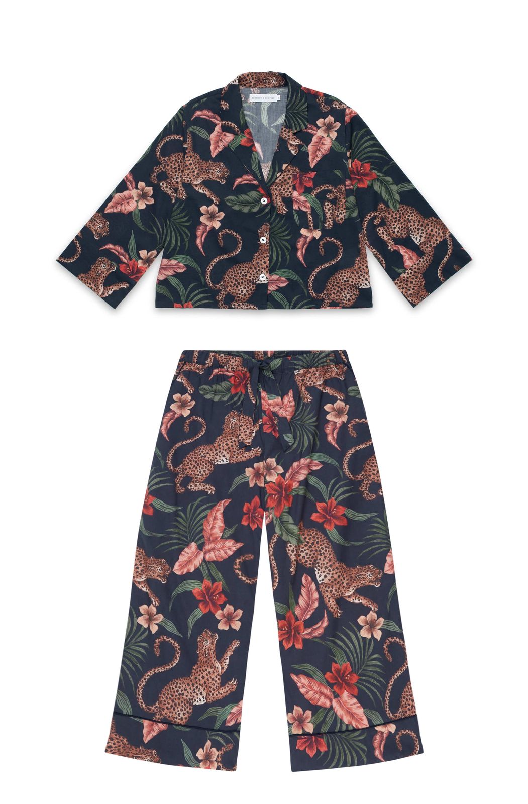 Boxy Shirt And Wide Leg Trouser Set Soleia Leopard Print Multi