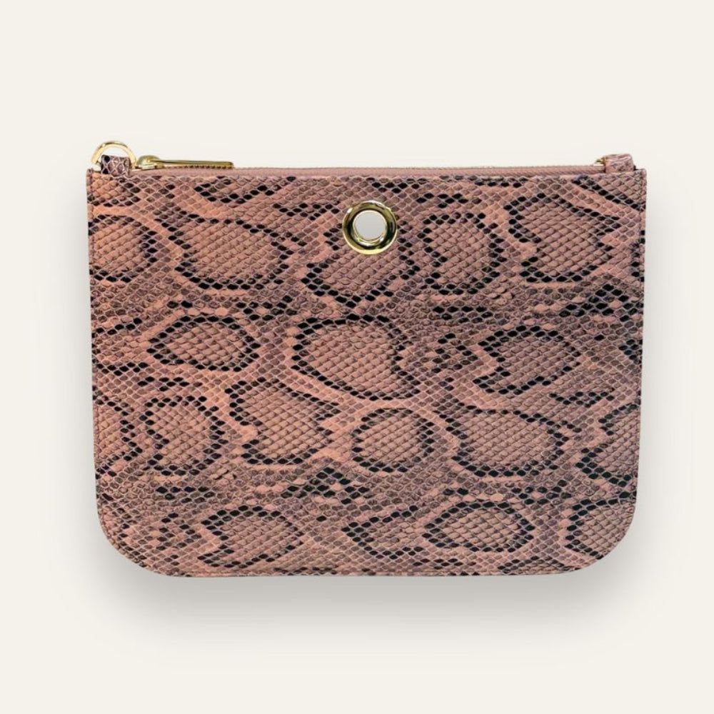 Preloved Ivy Clutch | Pink Python with Gold hardware