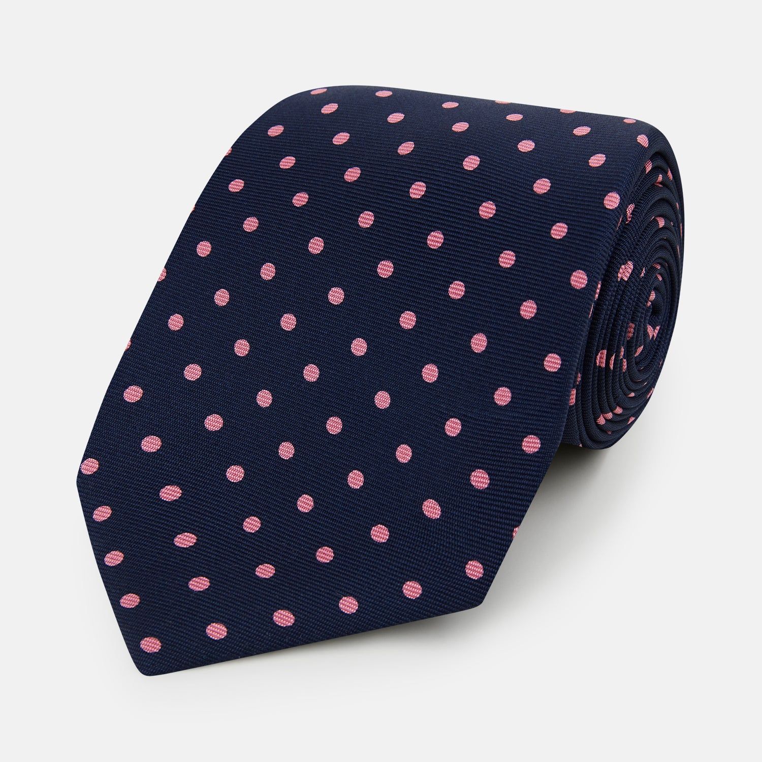 Pink Dot and Navy Silk Tie