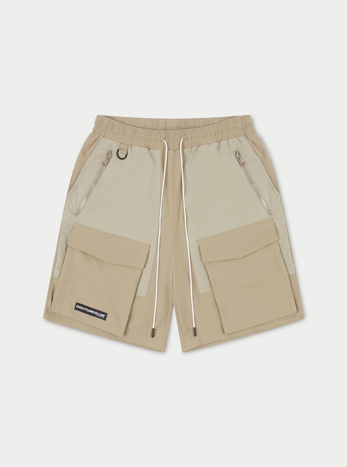 PANELLED CARGO SHORTS - BEIGE