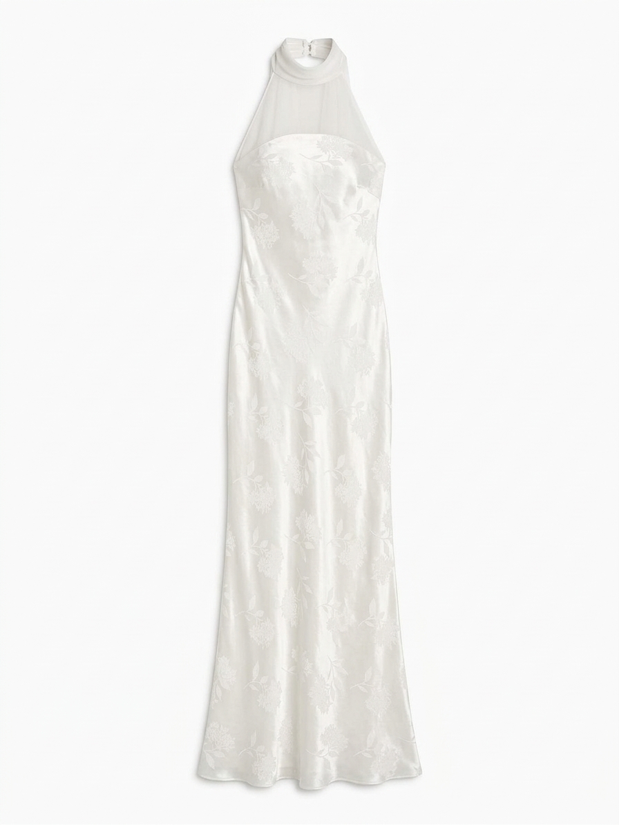 Faith Jacquard Dress In Ivory
