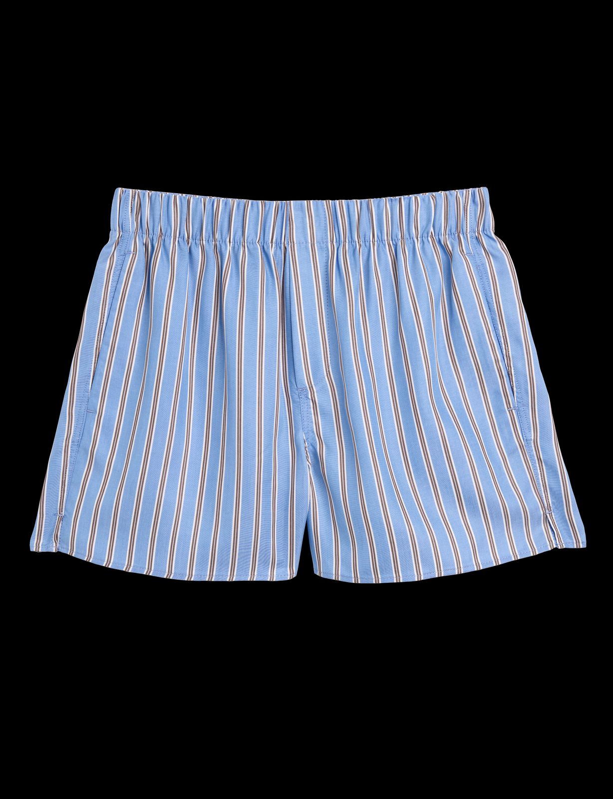 The Boxer: Tencel™ Lyocell, Cornflower And Mocha Stripe