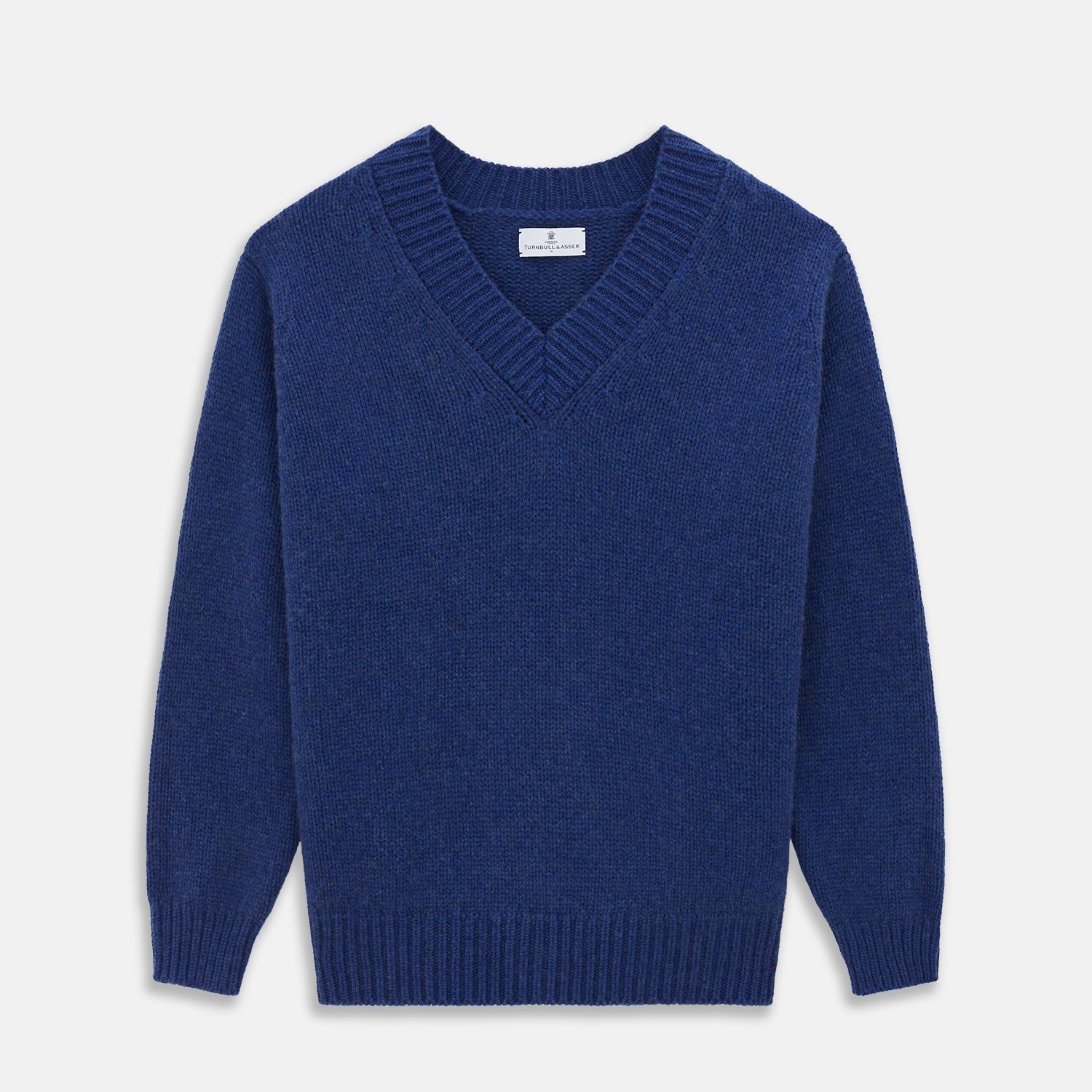 Marine Blue Cashmere Edwards V-Neck Jumper