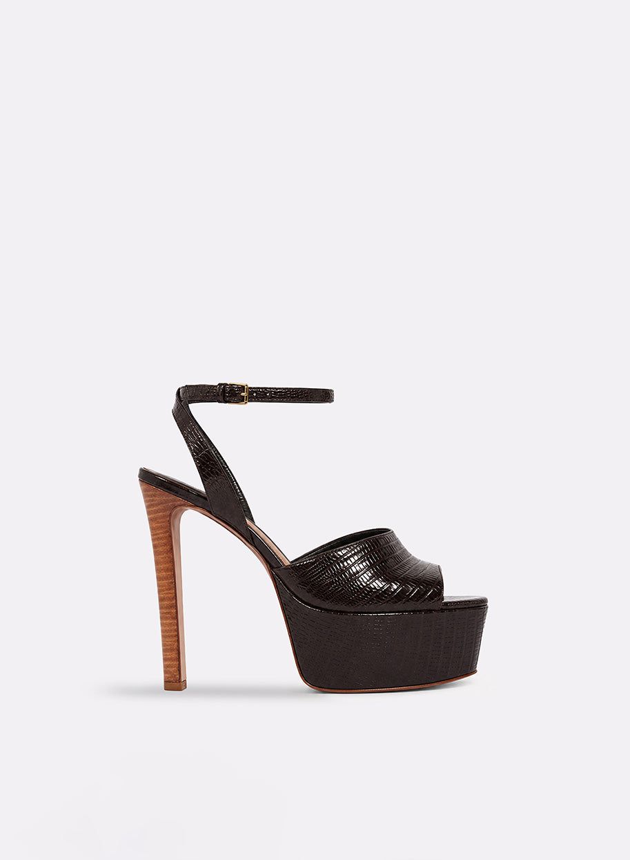 Leather Open Toe Platform