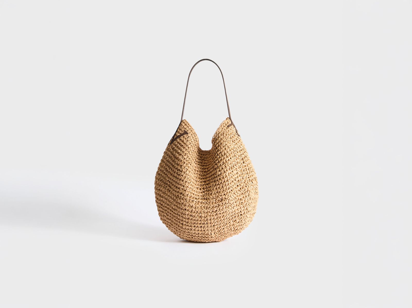 LARGE BULB BAG IN NATURAL BROWN