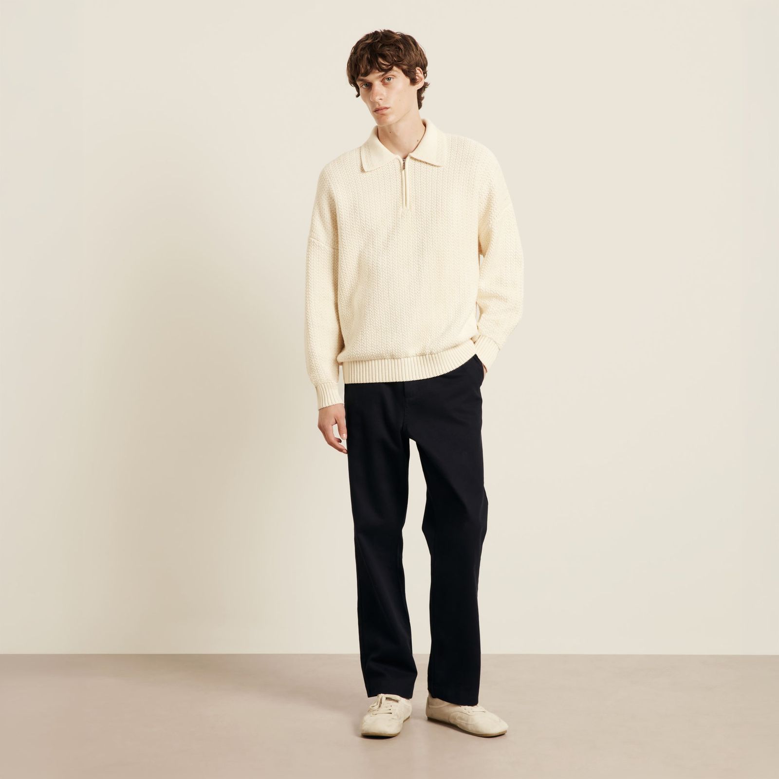 Orson Zip Jumper - Ecru