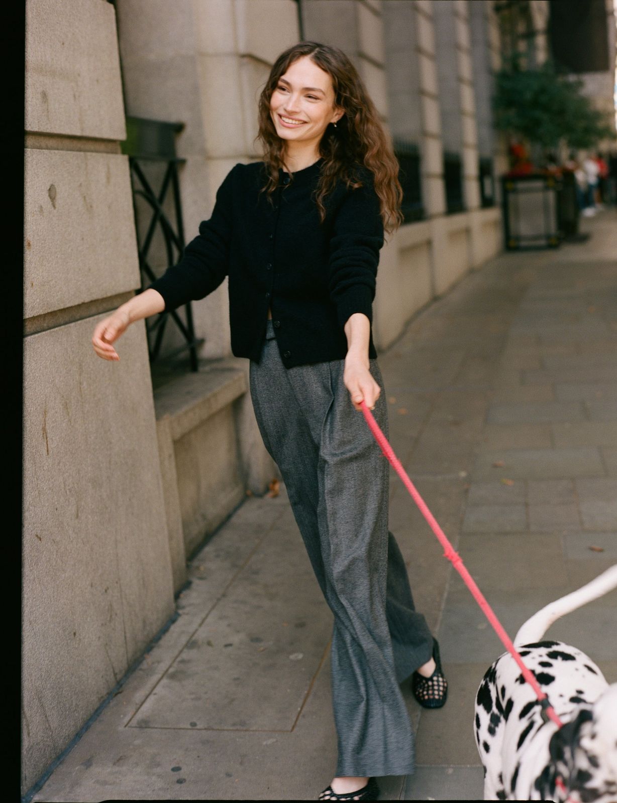 Rampling Trouser: Wool, Grey Herringbone