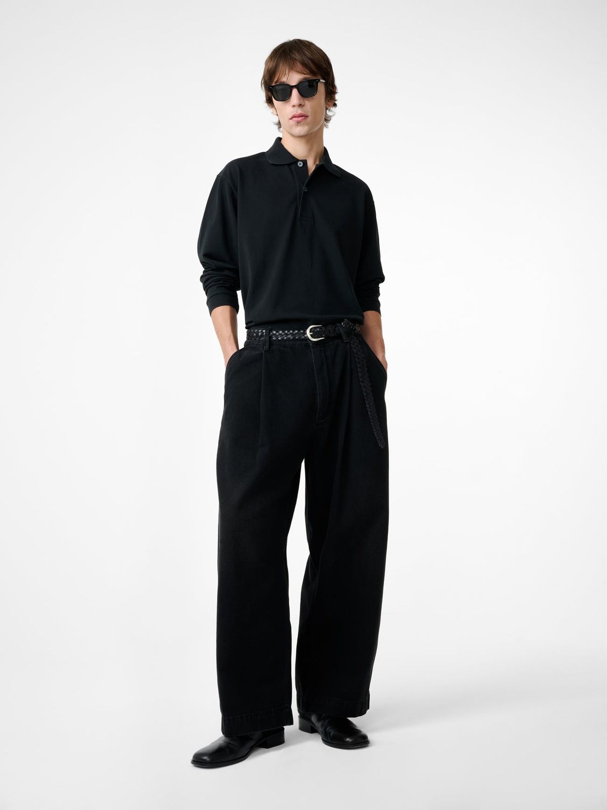 Puch Wide Leg Denim Pant in Washed Black