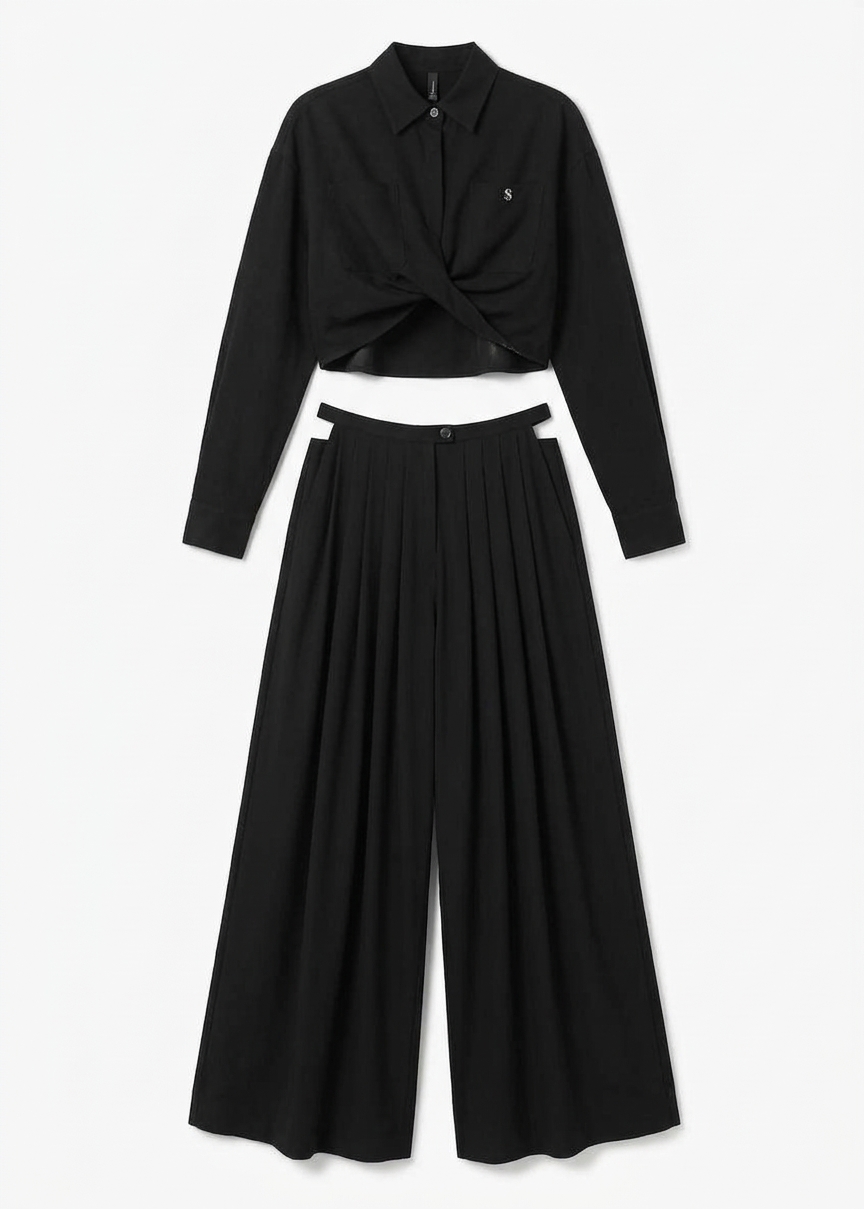 Sloane Wide Leg Trousers - Black