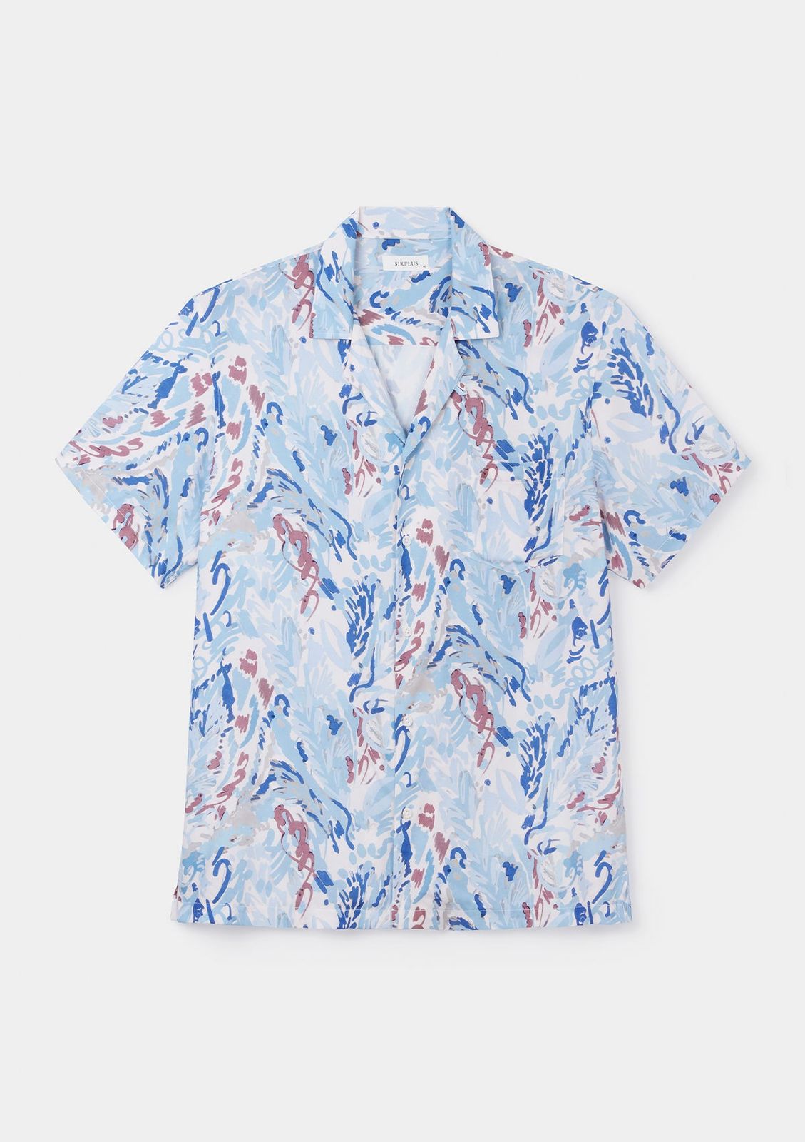 Pale Blue Expressionist Ecovero™ Cuban Shirt