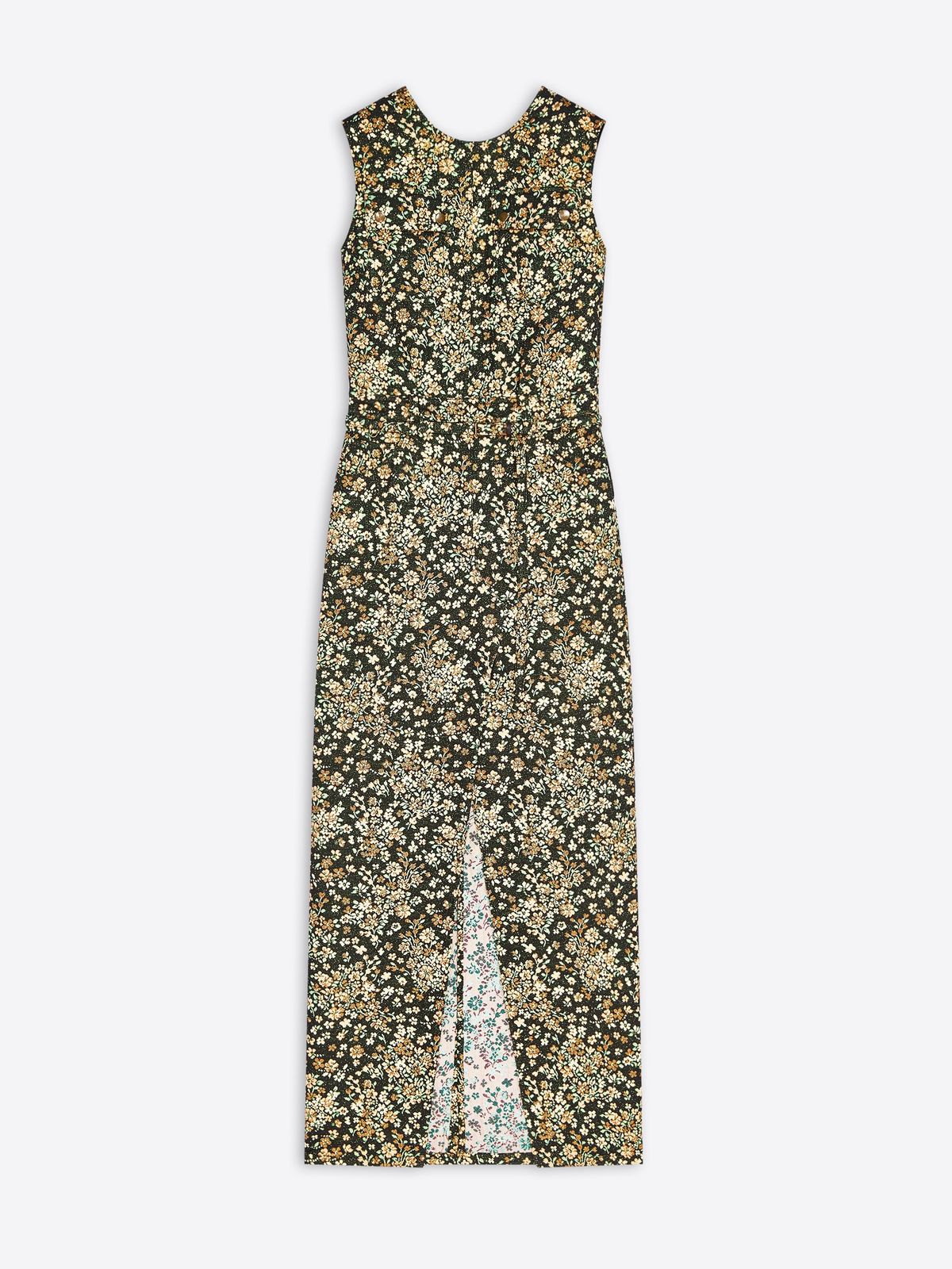 Long slitted floral dress