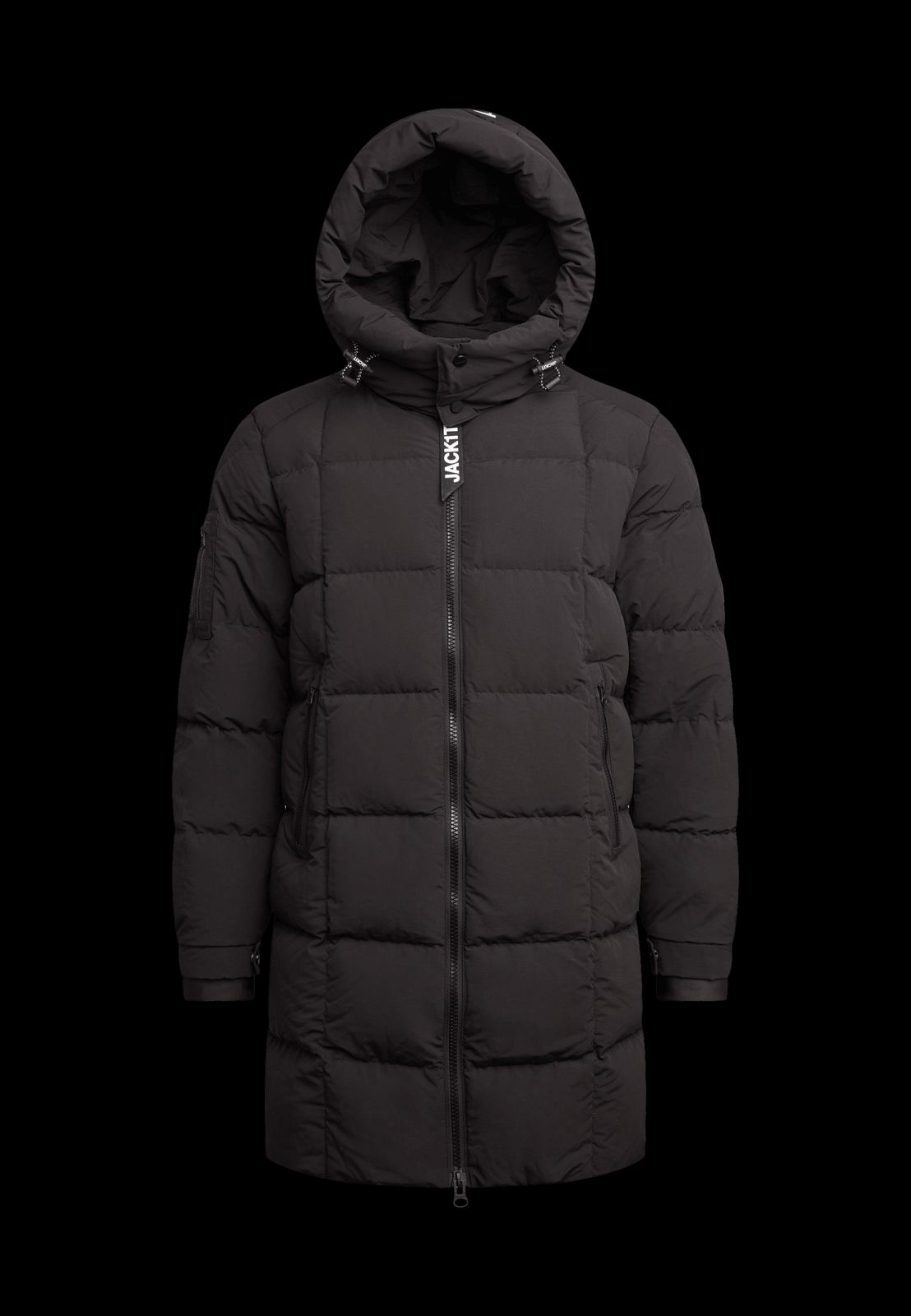 Ez Boxed Long Down Puffer Coat Matt Black