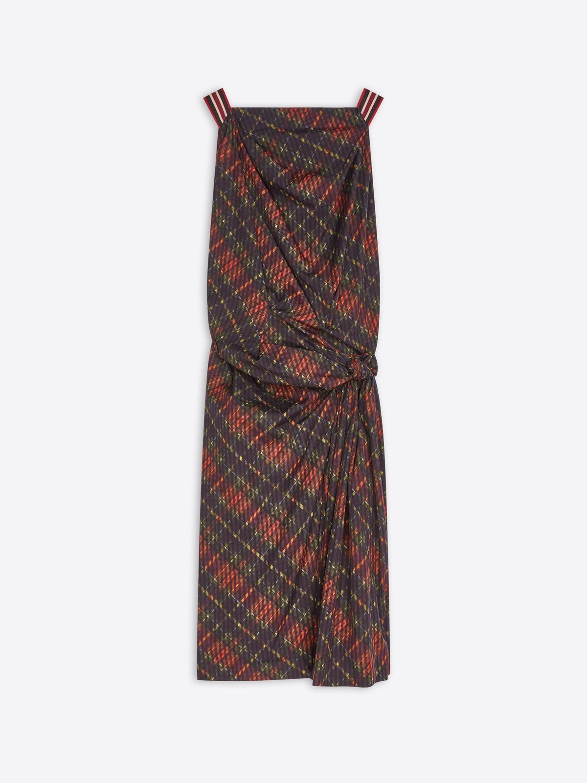 Draped gingham dress