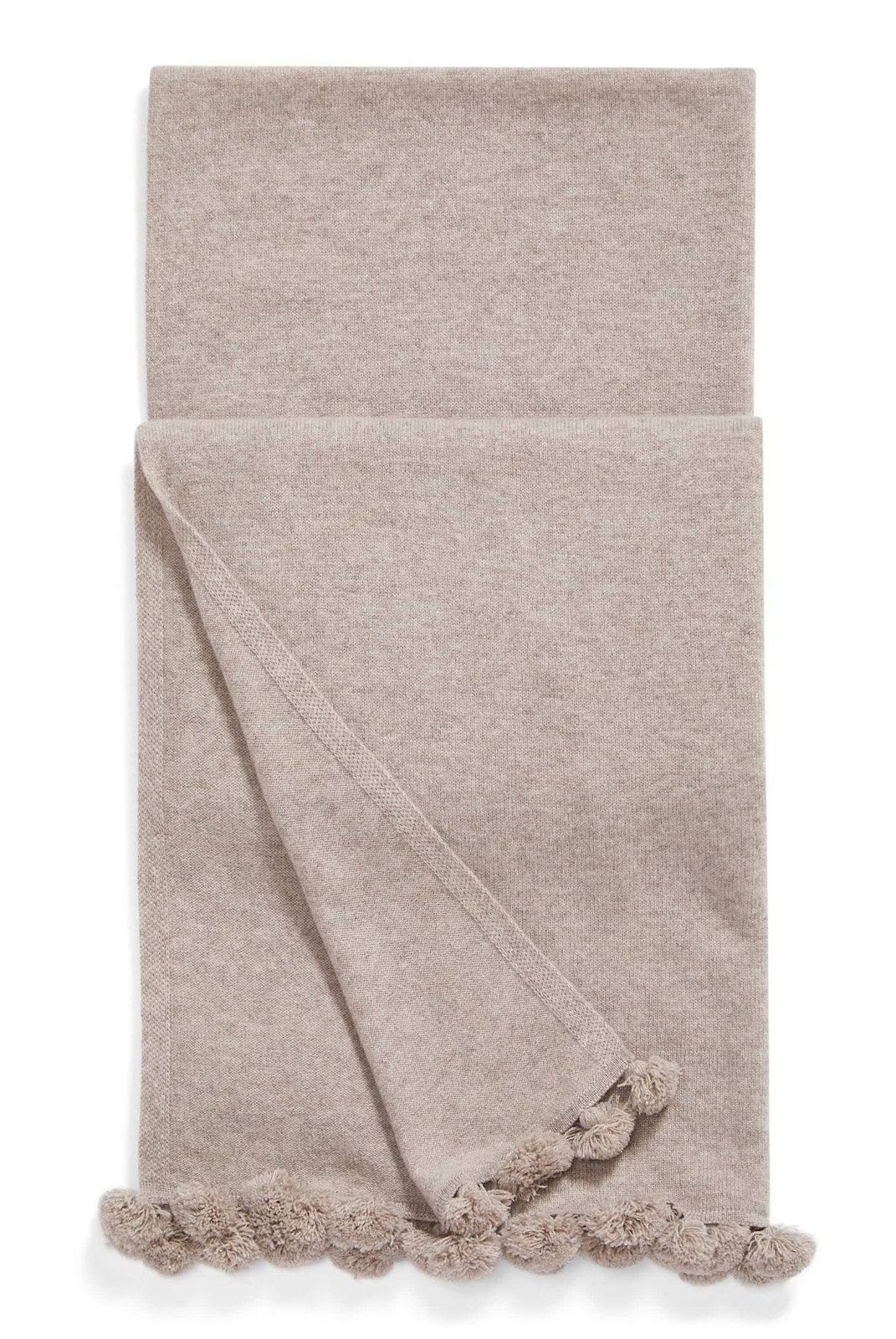 Verbier Cashmere Scarf with Tassel Trim in Brown