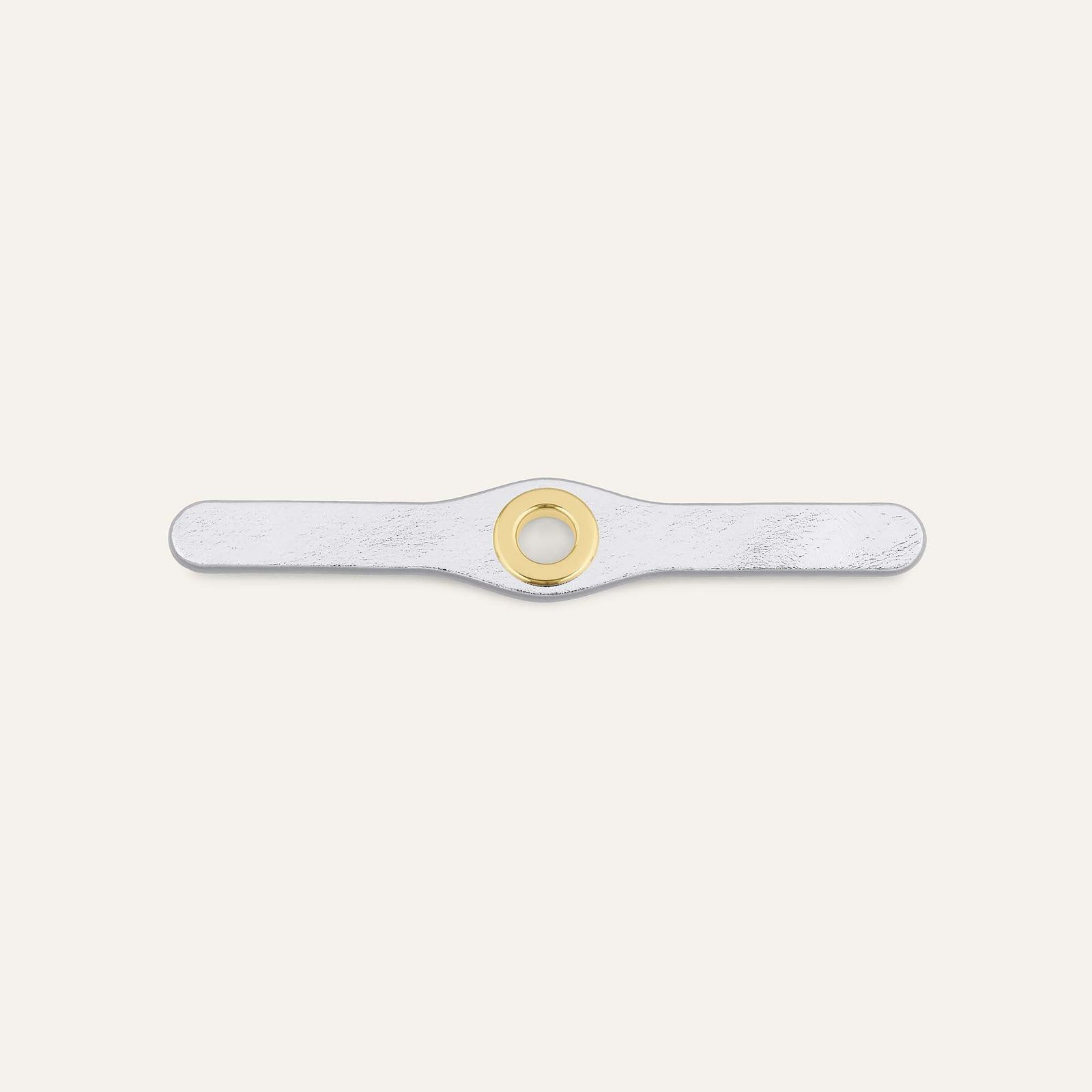 Deco Stud | Soft Metallic Silver with Gold hardware