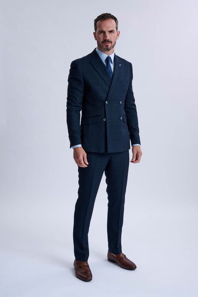 Caridi Navy Double Breasted Two Piece Suit
