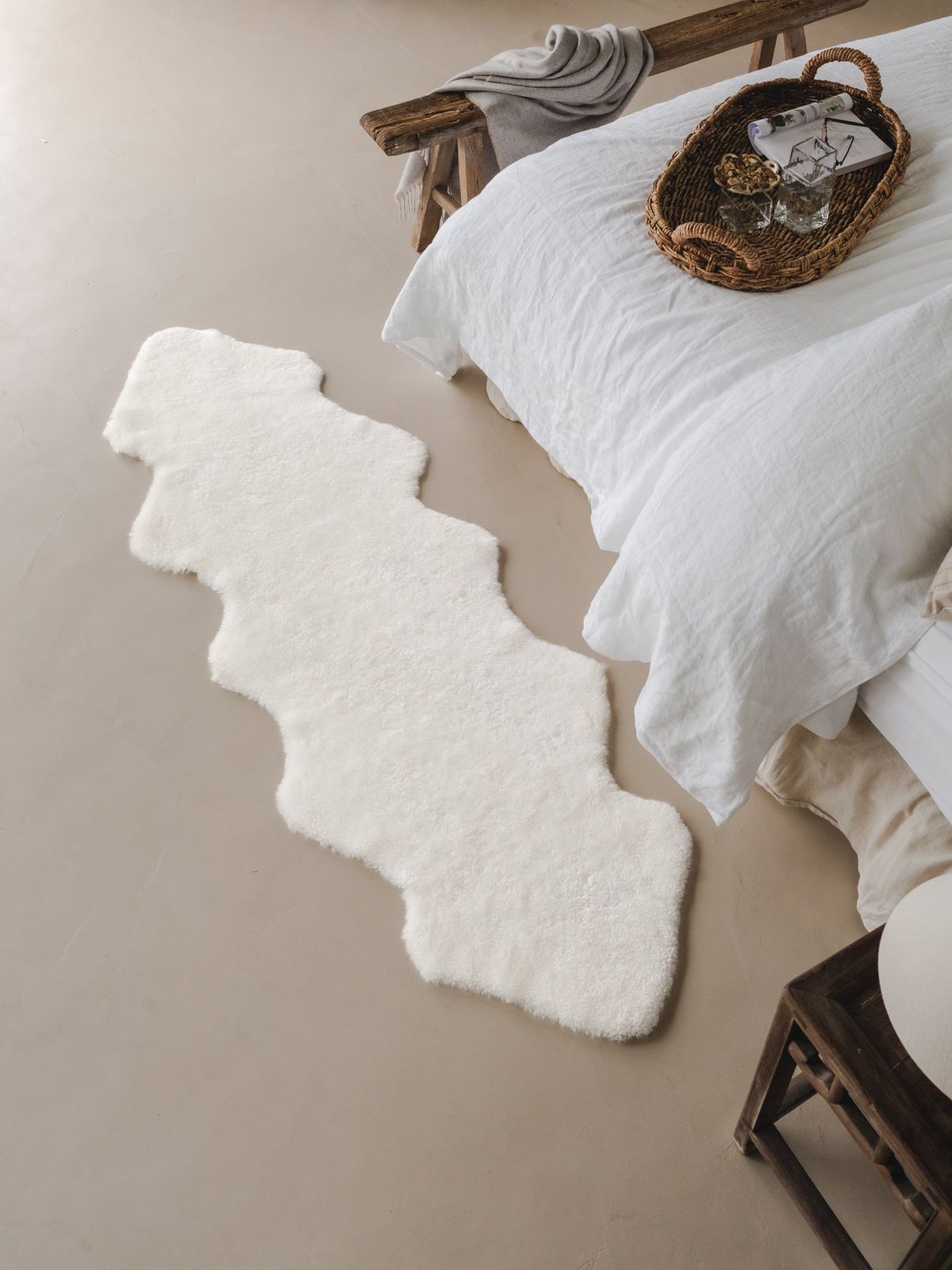 Double Shearling Rug - Ivory