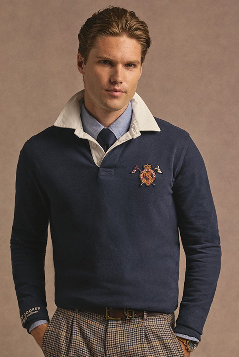 Men's Long Sleeve Rugby Shirt (Ink Navy)