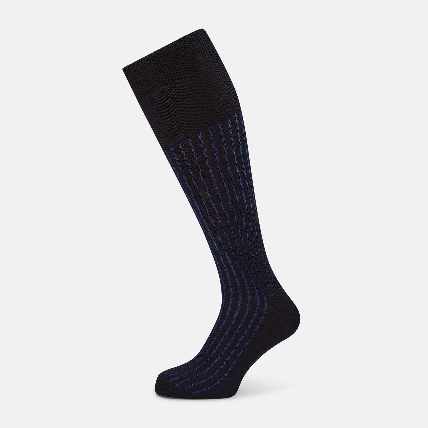 Navy and Blue Wool Blend Long Socks