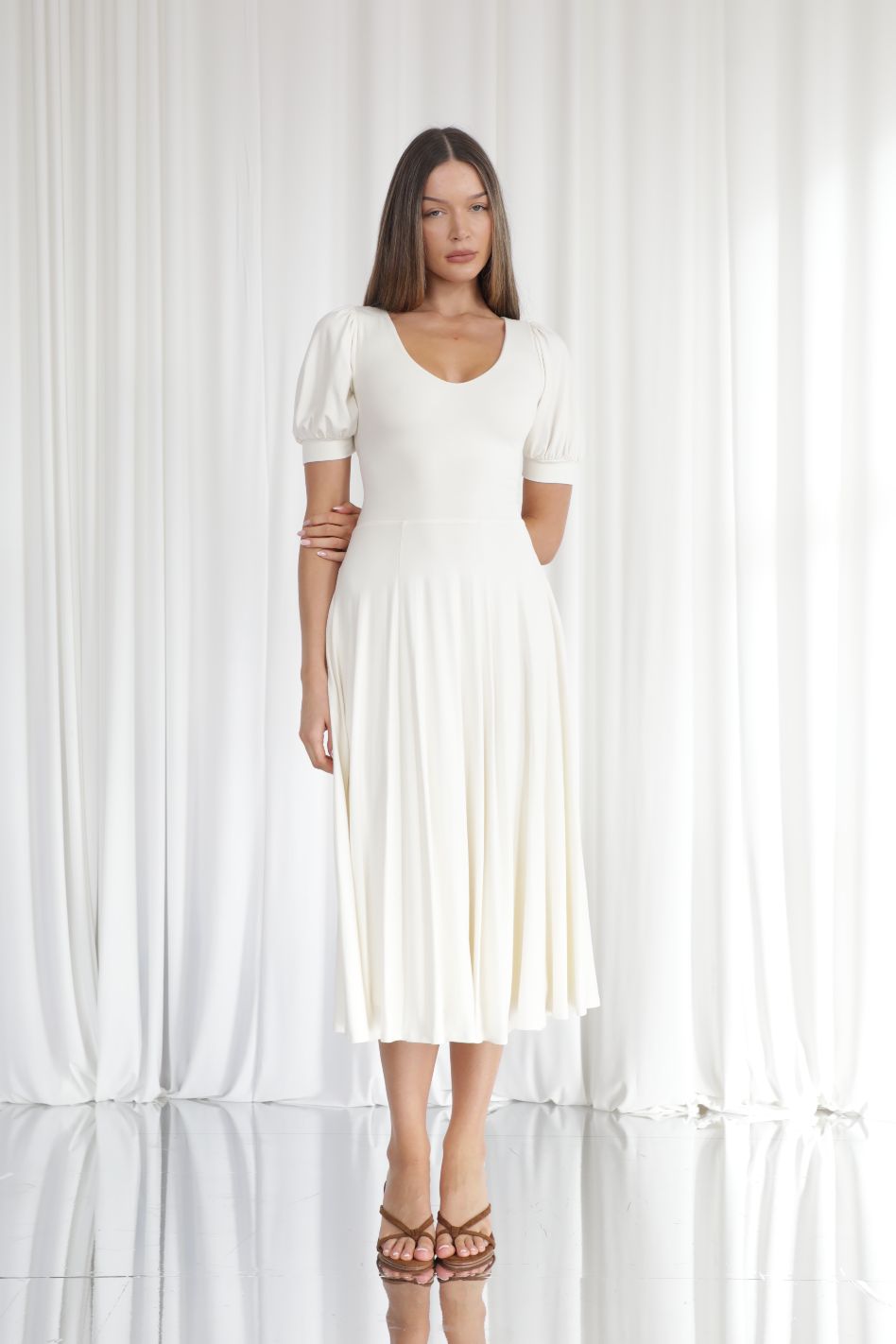 Elsie Puff Sleeve Midi Dress