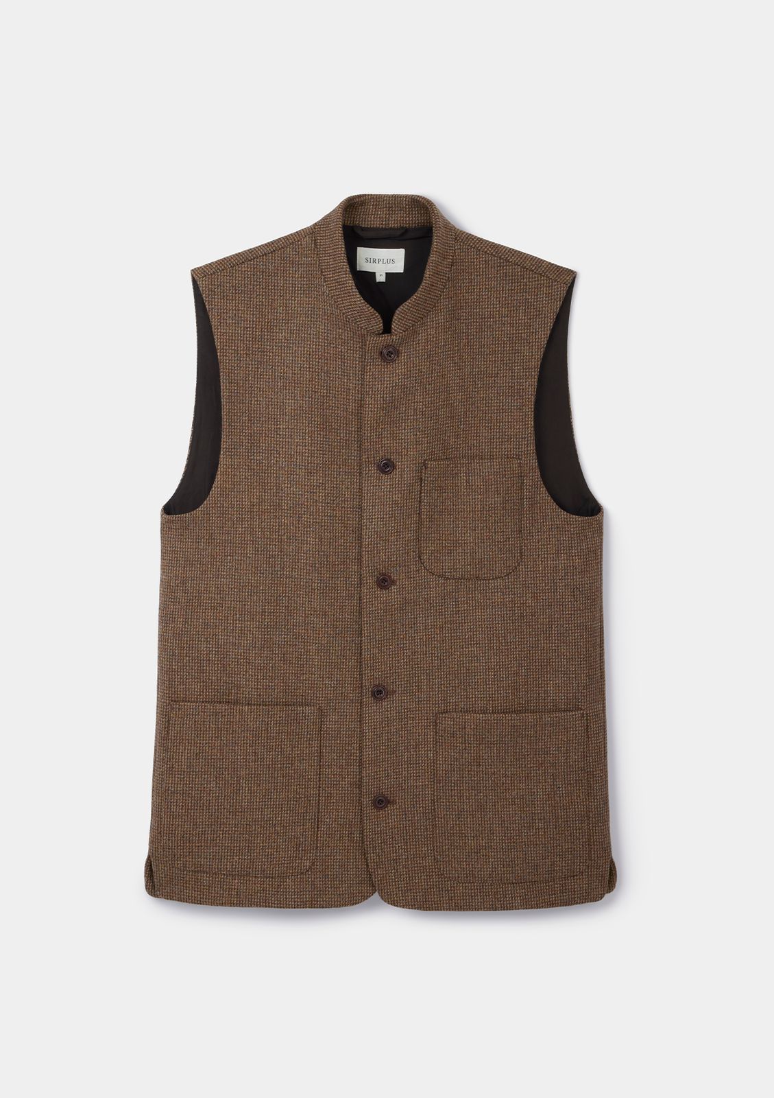 Chestnut Brown Tweed Nehru Waistcoat