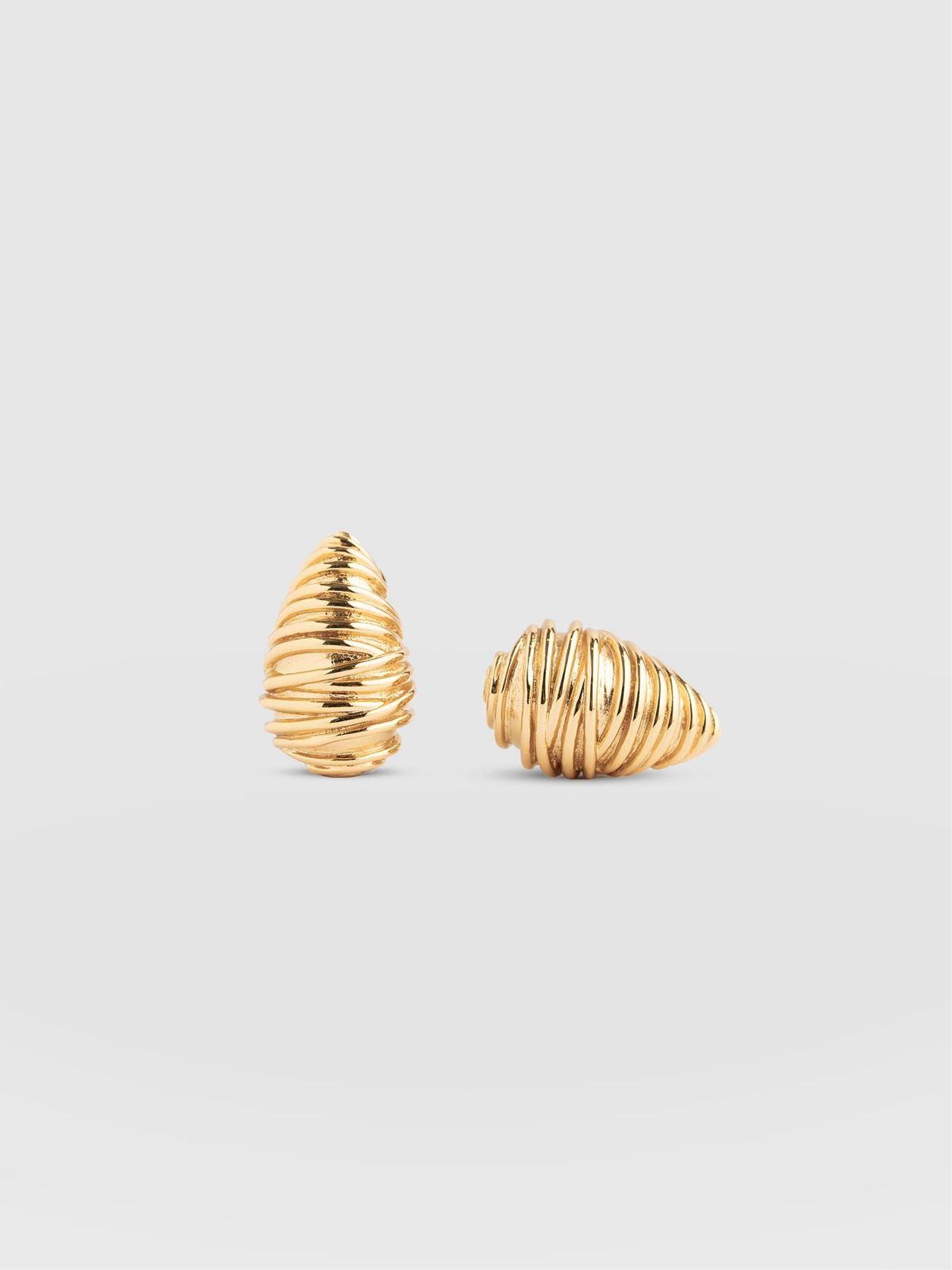 Teardrop Swirl Earrings - Gold