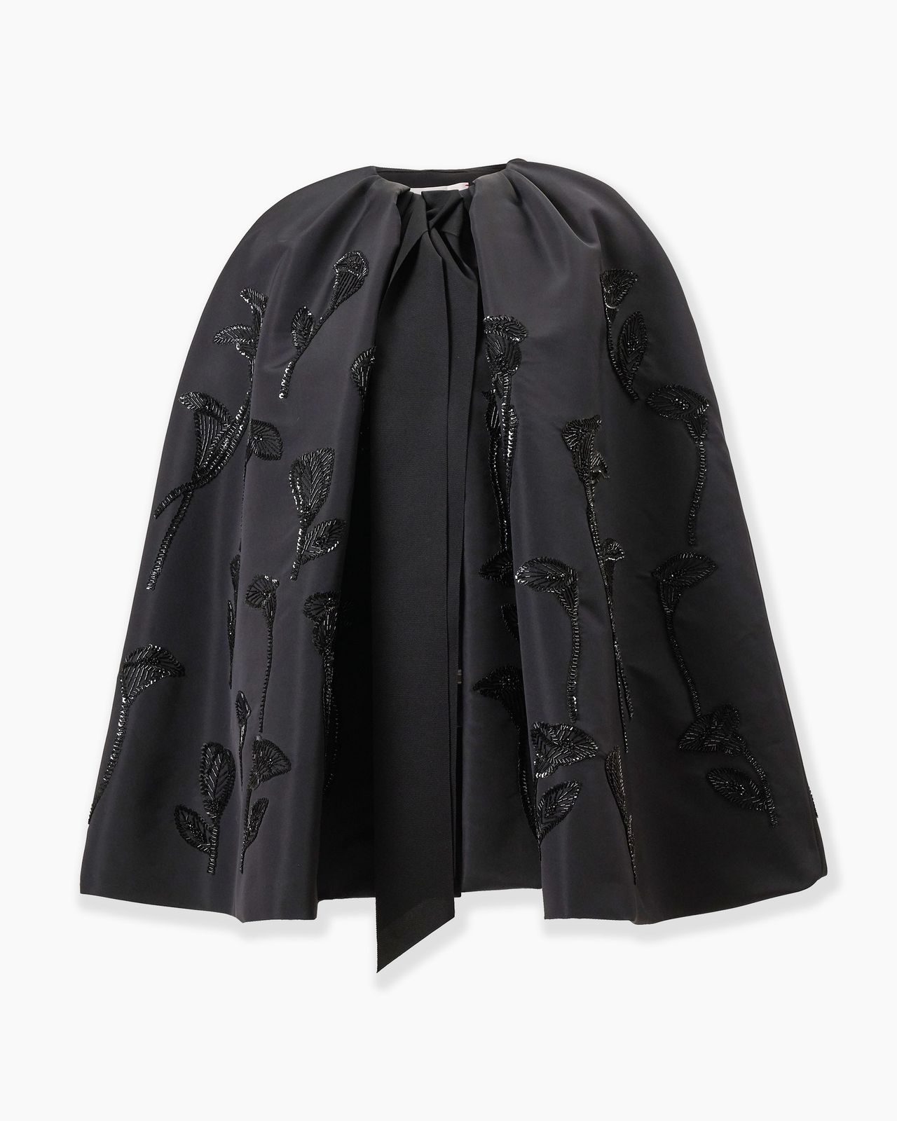 Floral-Embroidered Cape