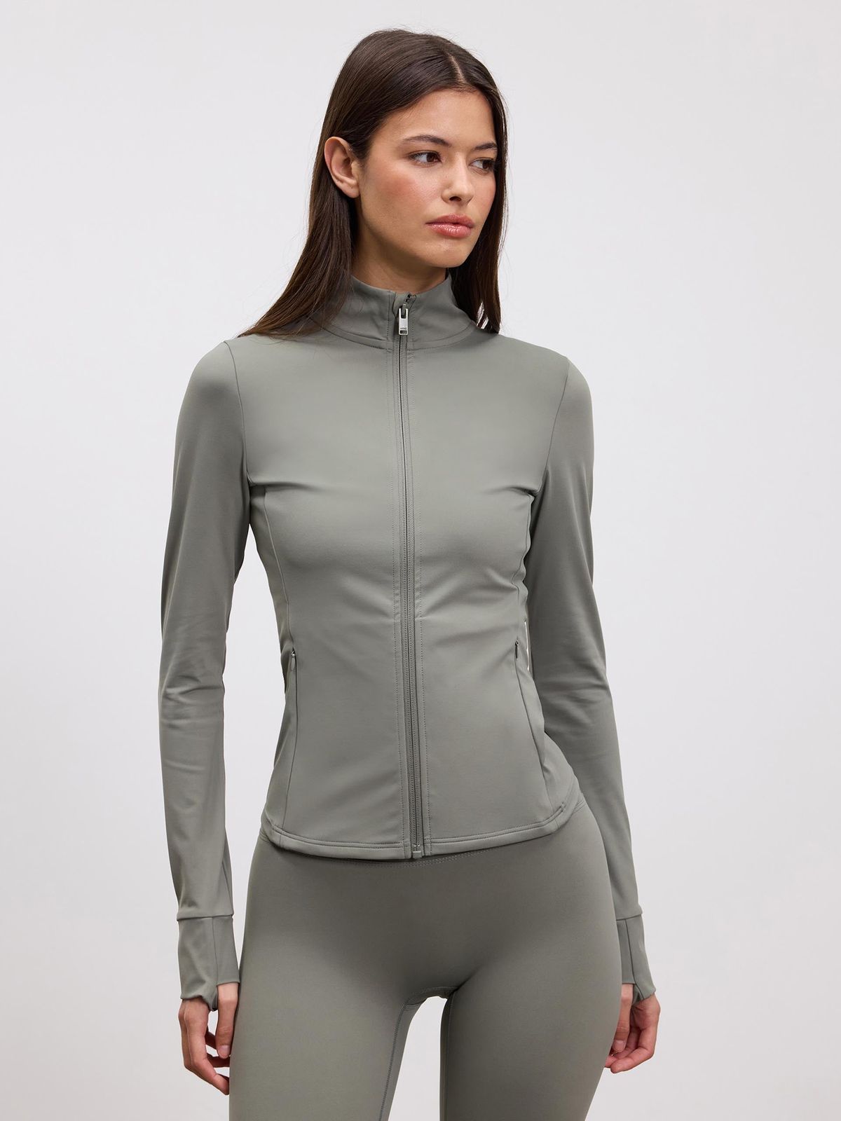 Womens Active Zip Through Jacket in Sage