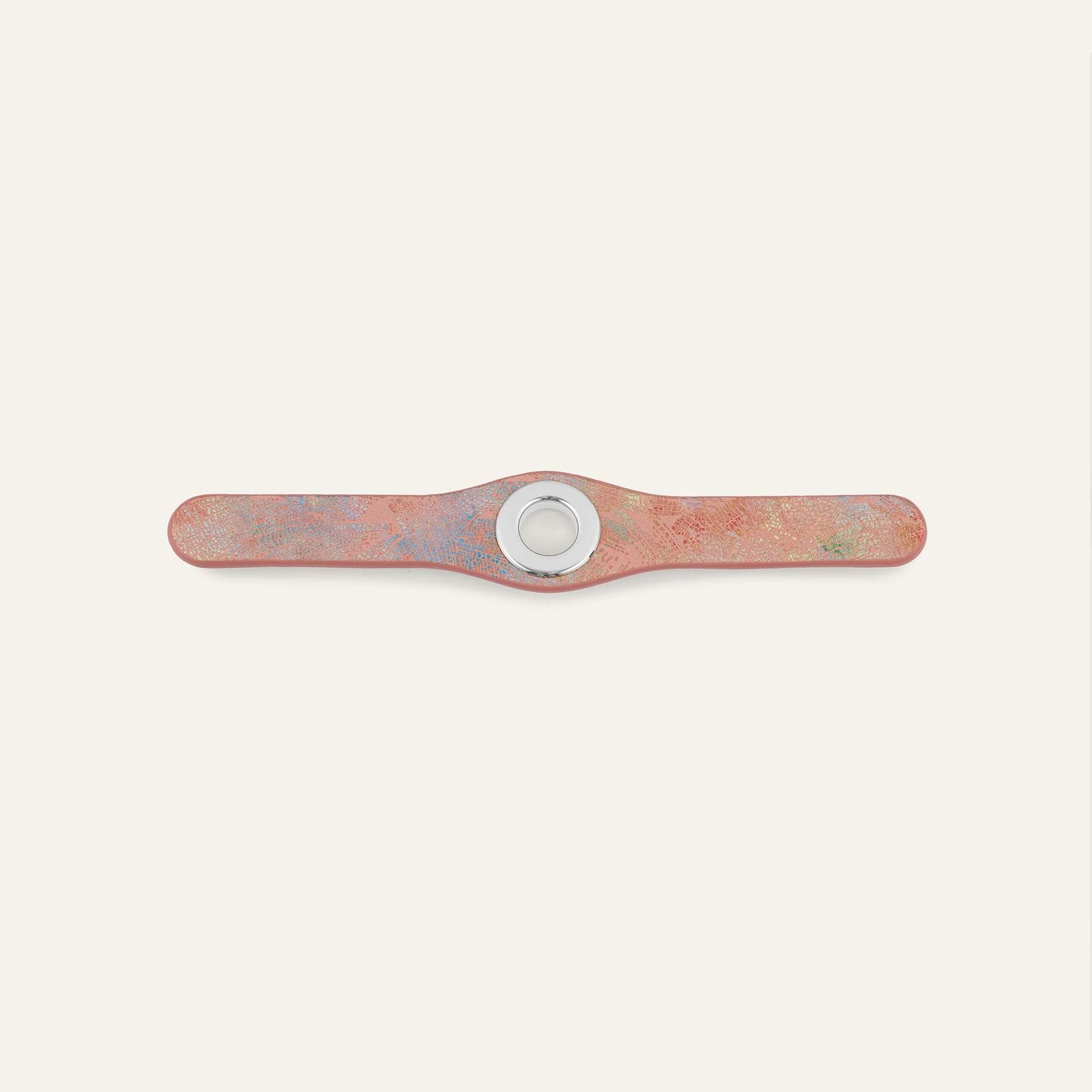 Deco Mini | Peach Strokes with Silver hardware